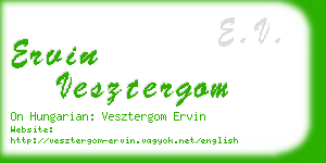 ervin vesztergom business card